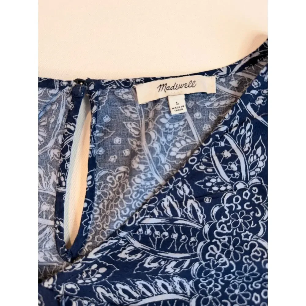 Madewell Boho/Peasant Paisley Flutter Sleeve Blouse – Women’s L